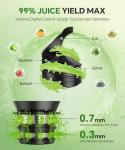 Cold Press Juicer, 5.12" Wide Feed Chute Juice Extractor Machine, Slow Masticating Juicer with Quiet Motor, High Juice Yield, BPA-Free, Juice Maker for Whole Fruits, Vegetables & Leafy Greens