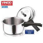 Vinod Platinum Triply Stainless Steel Outer Lid Pressure Cooker 1.5 Litre/Gasket Release System/Induction and Gas Base Cooker/ISI Certified- Silver