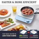 Elite Gourmet EIND57BL SlimStore™ Induction Cooktop, Touch Controls, Ultra Thin 2" Profile, 10 Power Levels, Temps 140°F to 465°F, Fast Heat Up, Blue