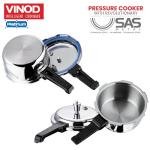 Vinod Platinum Triply Stainless Steel Outer Lid Pressure Cooker 1.5 Litre/Gasket Release System/Induction and Gas Base Cooker/ISI Certified- Silver