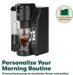 BELLA Single Serve Coffee Maker, Dual Brew, K-cup Compatible - Ground Coffee Brewer with Removable Water Tank & Adjustable Drip Tray, Perfect for Travel Mug
