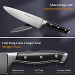 Emojoy Knife Set, 18-Piece Kitchen Knife Set with Block Wooden, Manual Sharpening for Chef Knife Set, German Stainless Steel