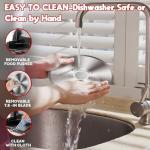 Meat Slicer, Techwood 150W Electric Slicer for Home Use with 2 Removable 7.5" Stainless Steel Blade, Deli Cheese Fruit Vegetable Bread Cutter with Adjustable Thickness, Easy to Clean, Silver