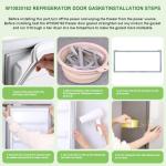 (GRAY) W10830162 Refrigerator Door Gasket (2 Pack),French Refrigerator Door Gasket Compatible with Whirlpool KitchenAid Fit Model WRF535SMBM00 Refrigerator Door Seal Part Replaces 12723206AP etc