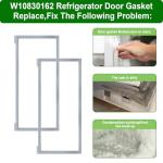 (GRAY) W10830162 Refrigerator Door Gasket (2 Pack),French Refrigerator Door Gasket Compatible with Whirlpool KitchenAid Fit Model WRF535SMBM00 Refrigerator Door Seal Part Replaces 12723206AP etc