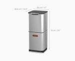 Joseph Joseph Totem Compact 10.5 Gallon/40 Litre Waste Separation and Recycling Kitchen Bin with odour filter and removable food waste caddy, Stainless Steel
