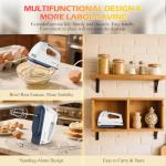 WADODO 7-Speed Electric Hand Mixer – 200W Small Portable Food Mixer Kitchen Mixer with 304 Stainless Steel Attachments (Beaters, Dough Hooks, Whisk) for Baking Cakes & Cream