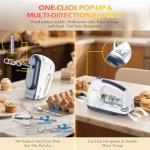 WADODO 7-Speed Electric Hand Mixer – 200W Small Portable Food Mixer Kitchen Mixer with 304 Stainless Steel Attachments (Beaters, Dough Hooks, Whisk) for Baking Cakes & Cream