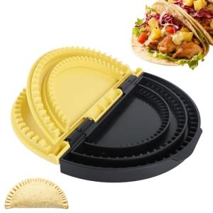 Tortilla Crimper Press Maker Sealer – 3 in 1 Adjustable 6 8 10 Inch Tool Machine for Apple Pie Empanada Quesadilla Dumpling - Hand Pie Mold Set Taco Cutter for Baking Dough Burrito Sandwich Empanadas