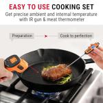 ThermoPro Temperature Gun, Infrared Thermometer Gun with Laser Pointer, Meat Thermometer Digital with Super Long Probe, Food Thermometer for Cooking, Laser Thermometer Gun -58℉-1022℉ Not for Human