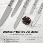 AnySharp – EDITIONS – Hands Free Knife Sharpener - Easy to Use Sharpening Tool with PowerGrip Suction Base and 20-Degree Pre-set Angle - For All Knives: Chef’s, Serrated, and Hardened Steel - Red