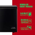 DEMULLER Chest Freezer 5.0Cubic Feet Deep Freezer Freestanding Freezers with 2 Removable Stainless Steel Basket, Mini Freezer Top Open Door Compact Freezer with Electronic Control 41℉ to -15℉BLACK