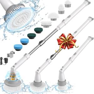Electric Spin Scrubber with Long Handle and 8 Heads