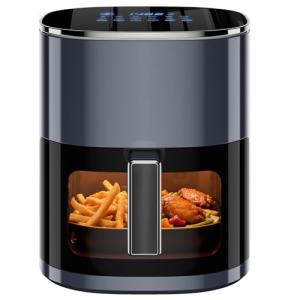 Simple Deluxe 12-in-1 Air Fryer 6.34 Qt, Digital Preset Airfryer with Visible Window, Nonstick and Dishwasher-Safe Basket, Air Fry, Roast, Bake, Dehydrate, Fries, 1700W, Gary