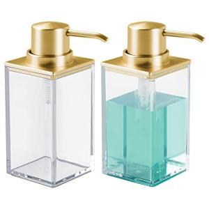 mDesign Clear Plastic Soap Dispenser Pump Set