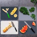 Simply Genius Flexible Rectangular Cutting Board Set - Dishwasher-Safe Kitchen Cutting Mat - Textured-Grip Flexible Surface - Odor-Resistant Plastic Chopping Mat - 4-Pack, 11.5 x 15 in, Gray