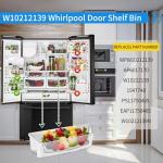 UPGRADED WPW10212139 Refrigerator Door Bin Shelf Compatible with Whirlpool Refrigerator Door Shelf Parts GI6SDRXXY WRF555SDH,For Whirlpool Replacement Fridge Shelves-Left Side Cantilever Bin W10212139