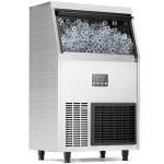 Coolake Commercial Ice Maker 130lbs/24H with 34lbs Storage, Stainless Steel Under Counter Ice Maker, Air Cooled Self Cleaning Freestanding Ice Machine for Home Bar Kitchen