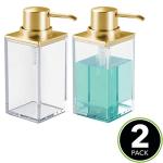mDesign Clear Plastic Soap Dispenser Pump Set