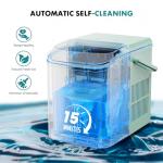 OLIXIS Ice Maker Machine with Handle,26lbs in 24Hrs,9 Ice Cubes in 6 Mins,Auto-Cleaning Portable Ice Maker with Basket and Scoop, Countertop Ice Maker for Home/Kitchen/Camping/RV, Bright Green