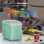 OLIXIS Ice Maker Machine with Handle,26lbs in 24Hrs,9 Ice Cubes in 6 Mins,Auto-Cleaning Portable Ice Maker with Basket and Scoop, Countertop Ice Maker for Home/Kitchen/Camping/RV, Bright Green