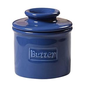 Butter Bell - The Original Butter Bell crock by L Tremain, a Countertop French Ceramic Butter Dish Keeper for Spreadable Butter, Café Retro Collection, Royal Blue, Glossy Finish