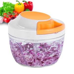 Manual Food Processor Vegetable Chopper, Portable Hand Pull String Garlic Mincer Onion Cutter for Veggies, Ginger, Fruits, Nuts, Herbs, etc.,500ml