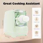 Electric Pasta Maker Machine 260W Automatic - 13 Molds Professional Noodle Maker with LED Display, 3-Min Pasta & Dumpling Wrapper Tool, Dishwasher Safe for Home Kitchen, Green