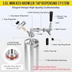 MRbrew 128oz Mini Beer Keg Growler Mini Kegerator - Portable Draft Beer Dispenser System, Pressurized Stainless Steel Beer Growler Tap with CO2 Regulator & Beer Tap for Fresh Beer, Home Bar Party&Gift