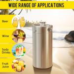 MRbrew 128oz Mini Beer Keg Growler Mini Kegerator - Portable Draft Beer Dispenser System, Pressurized Stainless Steel Beer Growler Tap with CO2 Regulator & Beer Tap for Fresh Beer, Home Bar Party&Gift