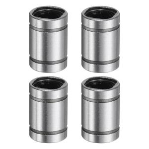 uxcell 4Pcs LM5UU Linear Bearing 5mm Bore 10mm OD 15mm Length Linear Ball Bearings Double Side Rubber Sealed Bearing Steel for CNC Machine 3D Printer Food Packaging Machine