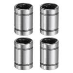 uxcell 4Pcs LM5UU Linear Bearing 5mm Bore 10mm OD 15mm Length Linear Ball Bearings Double Side Rubber Sealed Bearing Steel for CNC Machine 3D Printer Food Packaging Machine