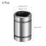 uxcell 4Pcs LM5UU Linear Bearing 5mm Bore 10mm OD 15mm Length Linear Ball Bearings Double Side Rubber Sealed Bearing Steel for CNC Machine 3D Printer Food Packaging Machine