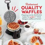 DASH Flip Belgian Waffle Maker With Ceramic Coating for Individual 1" Thick Waffles – Cream