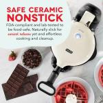 DASH Flip Belgian Waffle Maker With Ceramic Coating for Individual 1" Thick Waffles – Cream
