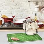 ZzWwR American Football Field Ball Absorbent Dish Drying Mat Microfiber Kitchen Countertop Table Protector Multi-Purpose Counter Rack Sink Drainer Pad (16" x 18")