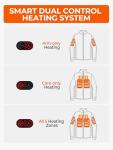 ORORO Women's 5 Heat Zones Dual Control Heated Jacket, Heated Coat with USB-C Rechargeable Battery (Black,L)
