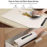 Qimh Food Warming Mat, Silicone Food Warmer for Parties Buffet, Full Surface Electric Warming Tray with 4 Temps & 10s Rapid Heating, Portable Food Heater for Gathering, Kitchen, Everyday Use (Beige)