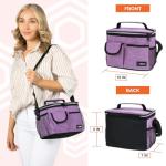 opux Insulated Lunch Bag for Men Women, Leakproof Heather Purple Lunch Box for Work, Portable Soft Lunch Cooler Bag with Shoulder Strap, Adult Lunchbox Lunch Pail for Kid Boy Girl School, 14 Can/8L