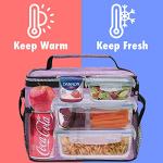 opux Insulated Lunch Bag for Men Women, Leakproof Heather Purple Lunch Box for Work, Portable Soft Lunch Cooler Bag with Shoulder Strap, Adult Lunchbox Lunch Pail for Kid Boy Girl School, 14 Can/8L