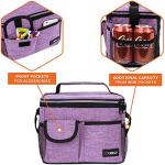 opux Insulated Lunch Bag for Men Women, Leakproof Heather Purple Lunch Box for Work, Portable Soft Lunch Cooler Bag with Shoulder Strap, Adult Lunchbox Lunch Pail for Kid Boy Girl School, 14 Can/8L