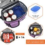 opux Insulated Lunch Bag for Men Women, Leakproof Heather Purple Lunch Box for Work, Portable Soft Lunch Cooler Bag with Shoulder Strap, Adult Lunchbox Lunch Pail for Kid Boy Girl School, 14 Can/8L