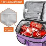 opux Insulated Lunch Bag for Men Women, Leakproof Heather Purple Lunch Box for Work, Portable Soft Lunch Cooler Bag with Shoulder Strap, Adult Lunchbox Lunch Pail for Kid Boy Girl School, 14 Can/8L
