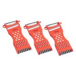 Saim Vegetable Peeler Metal Scraper Fruit Grater Slicer, Multifunction Kitchen Grater Slicer Tool,for Vegetable,Fruit,Cucumber,Potato,Carrots,Cheese,Chef Gadgets Tools - Orange Red 3 Pcs