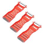 Saim Vegetable Peeler Metal Scraper Fruit Grater Slicer, Multifunction Kitchen Grater Slicer Tool,for Vegetable,Fruit,Cucumber,Potato,Carrots,Cheese,Chef Gadgets Tools - Orange Red 3 Pcs