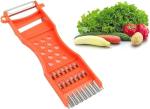 Saim Vegetable Peeler Metal Scraper Fruit Grater Slicer, Multifunction Kitchen Grater Slicer Tool,for Vegetable,Fruit,Cucumber,Potato,Carrots,Cheese,Chef Gadgets Tools - Orange Red 3 Pcs