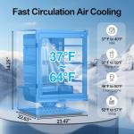 24 Inch Beverage Refrigerator, 5.2 Cu. Ft. Drink Refrigerator with Glass Door, 200 Cans Under Counter & Freestanding Drink Fridge, Reversible Door, Built-In Beverage Cooler for Kitchen, Bar or Office.