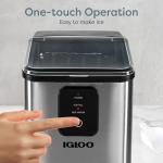 Igloo Self-Cleaning Countertop Ice Maker - Compact and Portable - Creates 26 lbs. Per Day, 8 Pieces Ready Every 7-8 Minutes - Includes Ice Scoop and Basket - Stainless Steel