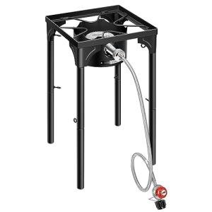 VIVOHOME 100,000 BTU Single Burner Propane Gas Stove, Portable Outdoor Camping Stove with Adjustable Legs, High-Power Cooking Stove for Camping, Backpacking, Backyard, Tailgating