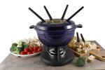 Swissmar F66541 Lucerne 10 Piece Cast Iron Fondue Set, Indigo Blue